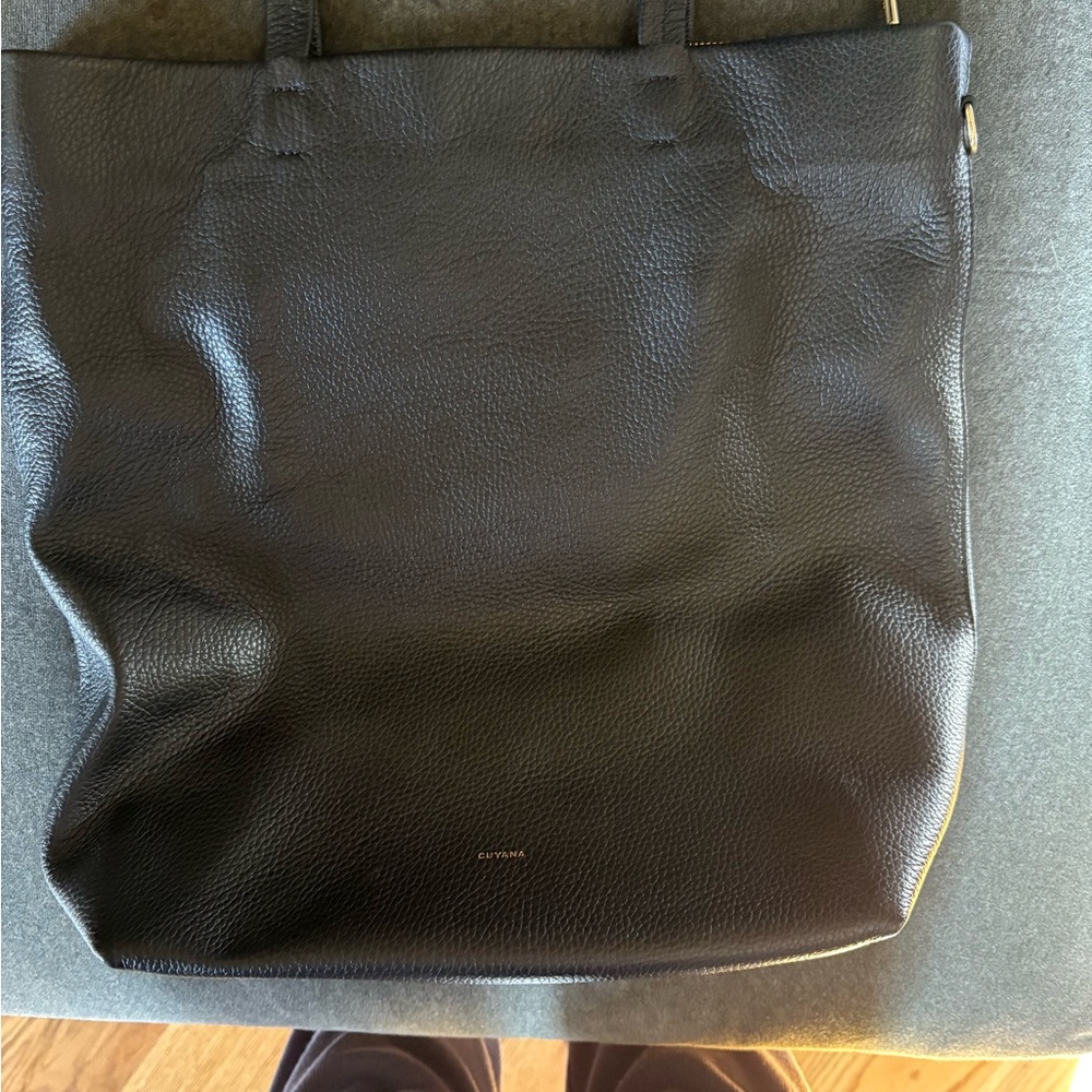 Cuyana Dark Leather tote Bag